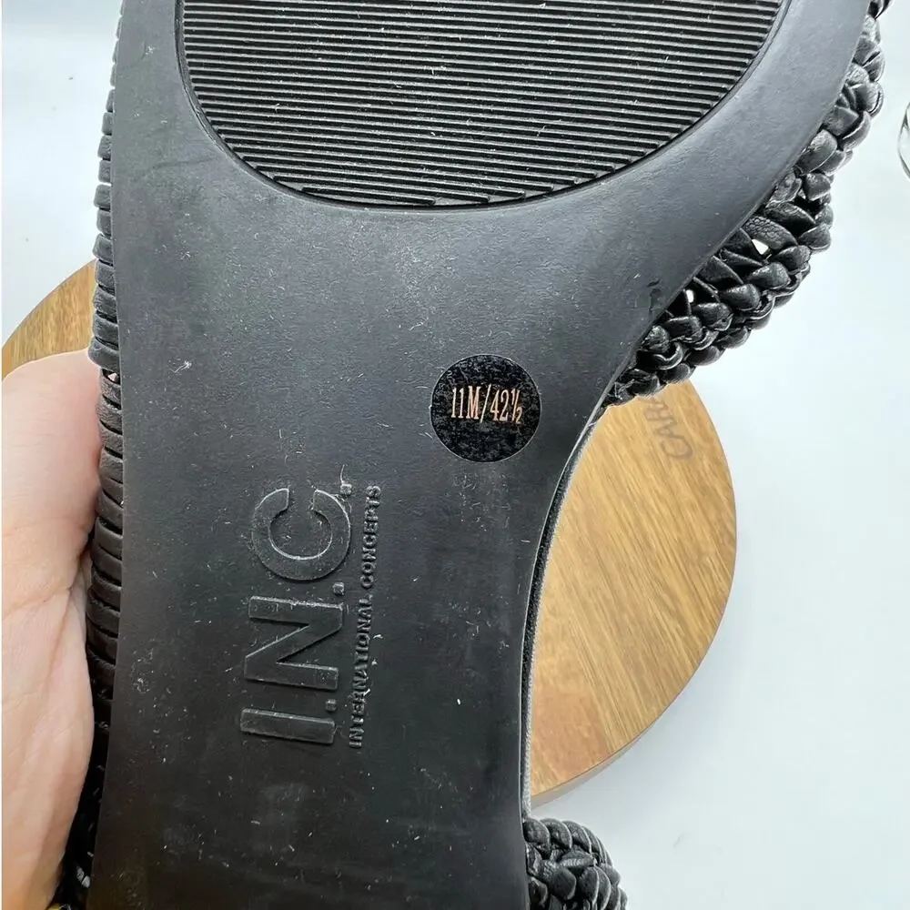INC Abron Black Woven Flats - Women's Size 11 Ballet Slip-On - Picture 7 of 8